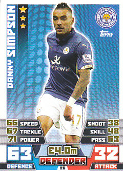 Danny Simpson Leicester City 2014/15 Topps Match Attax #26